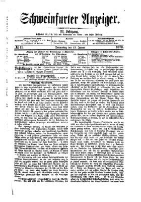 Schweinfurter Anzeiger Donnerstag 13. Januar 1870