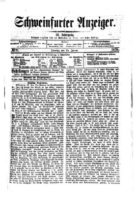 Schweinfurter Anzeiger Dienstag 25. Januar 1870