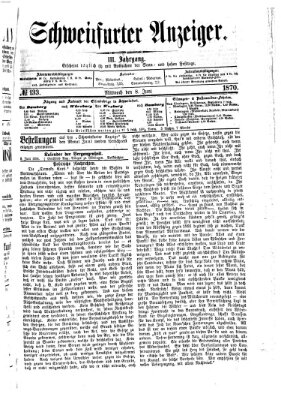 Schweinfurter Anzeiger Mittwoch 8. Juni 1870