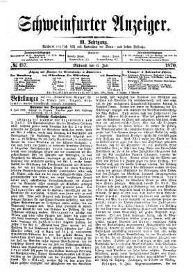 Schweinfurter Anzeiger Mittwoch 6. Juli 1870