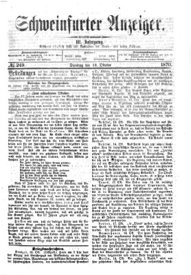 Schweinfurter Anzeiger Dienstag 18. Oktober 1870