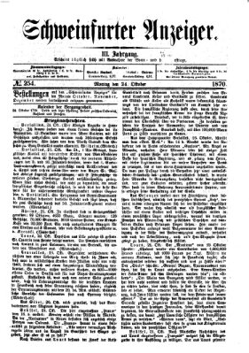 Schweinfurter Anzeiger Montag 24. Oktober 1870