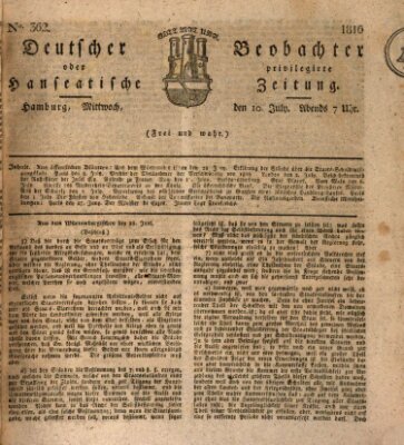 Deutscher Beobachter oder privilegirte hanseatische Zeitung