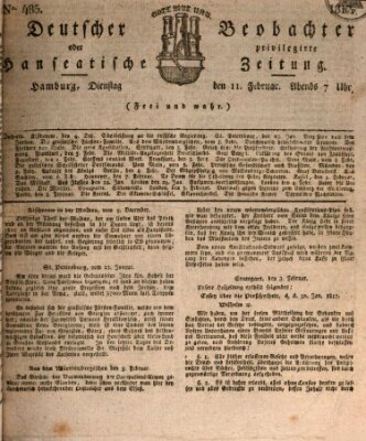 Deutscher Beobachter oder privilegirte hanseatische Zeitung Dienstag 11. Februar 1817