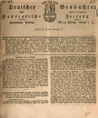 Deutscher Beobachter oder privilegirte hanseatische Zeitung Freitag 14. Februar 1817