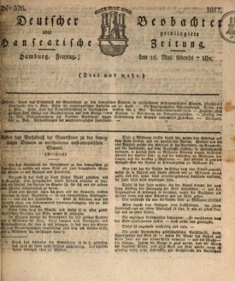 Deutscher Beobachter oder privilegirte hanseatische Zeitung Freitag 16. Mai 1817