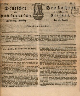 Deutscher Beobachter oder privilegirte hanseatische Zeitung Dienstag 26. August 1817