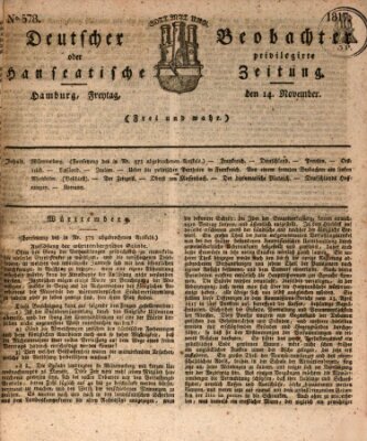 Deutscher Beobachter oder privilegirte hanseatische Zeitung Freitag 14. November 1817