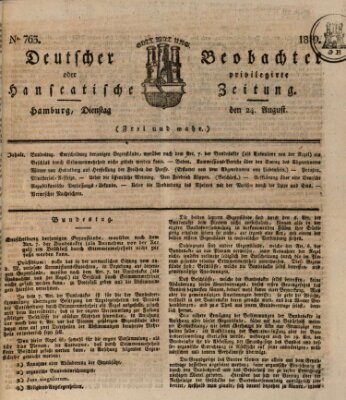 Deutscher Beobachter oder privilegirte hanseatische Zeitung Dienstag 24. August 1819