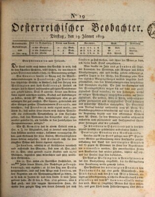 Der Oesterreichische Beobachter Dienstag 19. Januar 1819