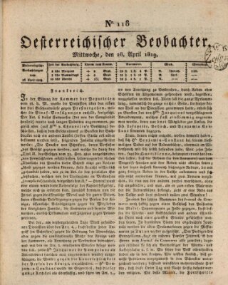 Der Oesterreichische Beobachter Mittwoch 28. April 1819