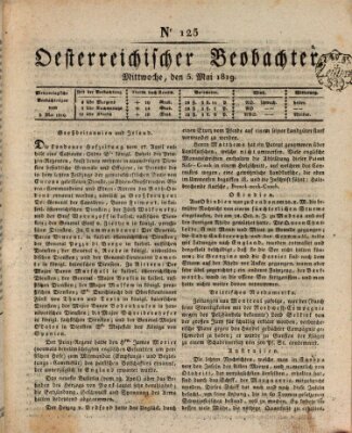 Der Oesterreichische Beobachter Mittwoch 5. Mai 1819
