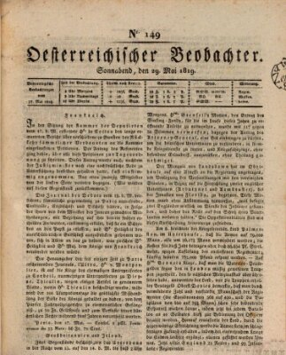 Der Oesterreichische Beobachter Samstag 29. Mai 1819