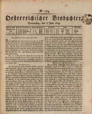 Der Oesterreichische Beobachter Donnerstag 3. Juni 1819