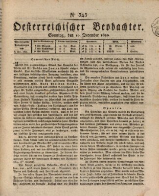 Der Oesterreichische Beobachter Sonntag 10. Dezember 1820