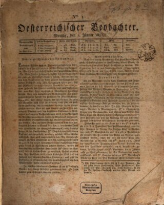Der Oesterreichische Beobachter Montag 1. Januar 1821