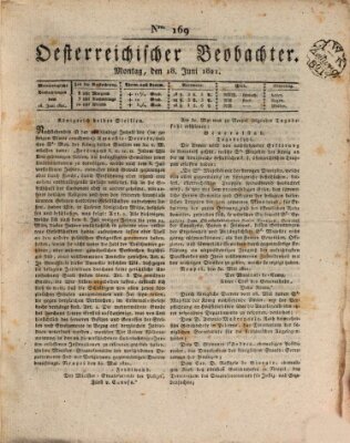 Der Oesterreichische Beobachter Montag 18. Juni 1821