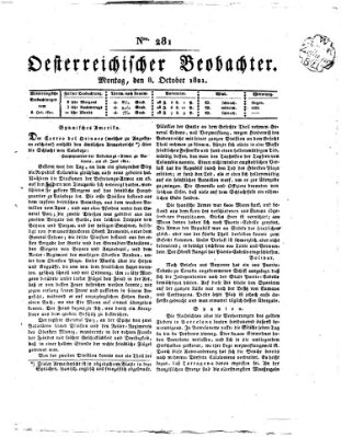 Der Oesterreichische Beobachter Montag 8. Oktober 1821