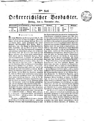 Der Oesterreichische Beobachter Freitag 2. November 1821