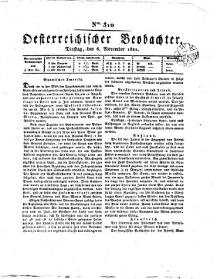 Der Oesterreichische Beobachter Dienstag 6. November 1821