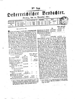 Der Oesterreichische Beobachter Montag 10. Dezember 1821