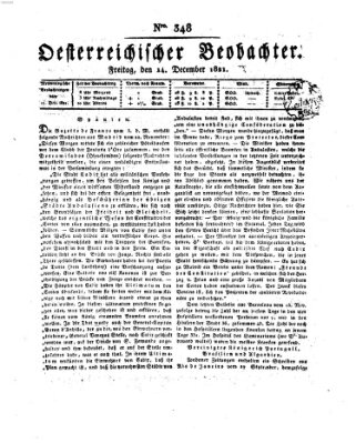 Der Oesterreichische Beobachter Freitag 14. Dezember 1821