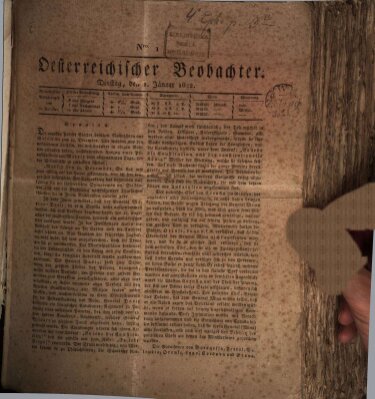 Der Oesterreichische Beobachter Dienstag 1. Januar 1822