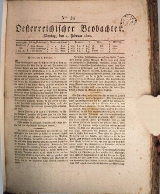 Der Oesterreichische Beobachter Montag 4. Februar 1822