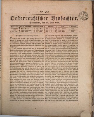 Der Oesterreichische Beobachter Samstag 18. Mai 1822