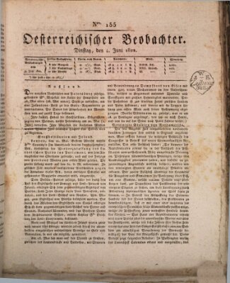 Der Oesterreichische Beobachter Dienstag 4. Juni 1822