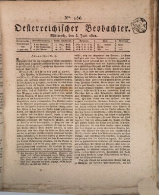 Der Oesterreichische Beobachter Mittwoch 5. Juni 1822