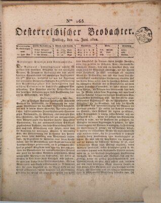 Der Oesterreichische Beobachter Freitag 14. Juni 1822