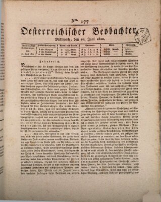Der Oesterreichische Beobachter Mittwoch 26. Juni 1822