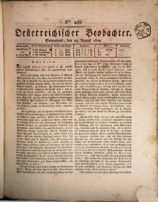 Der Oesterreichische Beobachter Samstag 24. August 1822