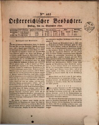 Der Oesterreichische Beobachter Freitag 20. September 1822