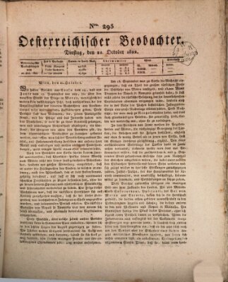 Der Oesterreichische Beobachter Dienstag 22. Oktober 1822