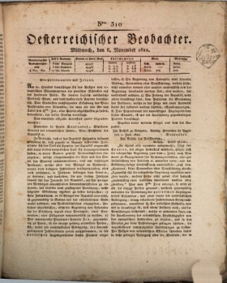 Der Oesterreichische Beobachter Mittwoch 6. November 1822