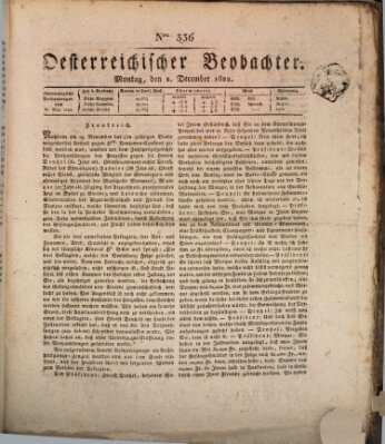 Der Oesterreichische Beobachter Montag 2. Dezember 1822