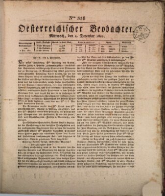 Der Oesterreichische Beobachter Mittwoch 4. Dezember 1822