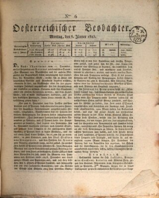 Der Oesterreichische Beobachter Montag 6. Januar 1823