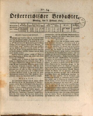 Der Oesterreichische Beobachter Montag 3. Februar 1823