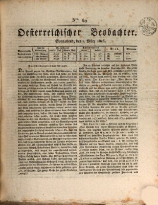Der Oesterreichische Beobachter Samstag 1. März 1823