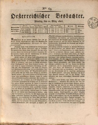 Der Oesterreichische Beobachter Montag 10. März 1823