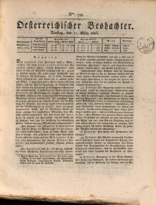 Der Oesterreichische Beobachter Dienstag 11. März 1823