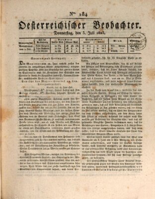Der Oesterreichische Beobachter Donnerstag 3. Juli 1823