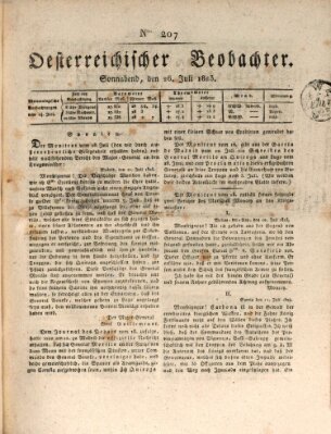Der Oesterreichische Beobachter Samstag 26. Juli 1823