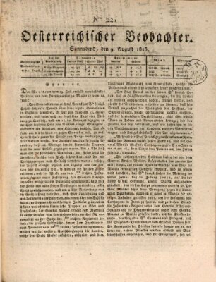 Der Oesterreichische Beobachter Samstag 9. August 1823