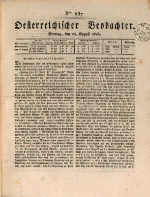 Der Oesterreichische Beobachter Montag 25. August 1823