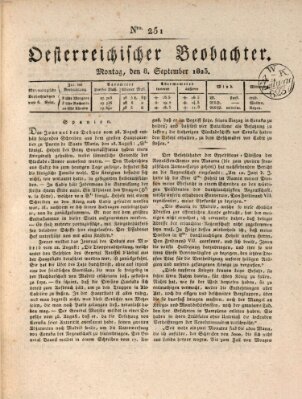 Der Oesterreichische Beobachter Montag 8. September 1823