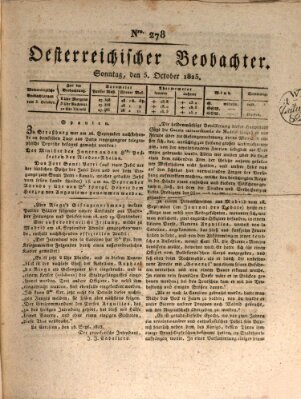 Der Oesterreichische Beobachter Sonntag 5. Oktober 1823